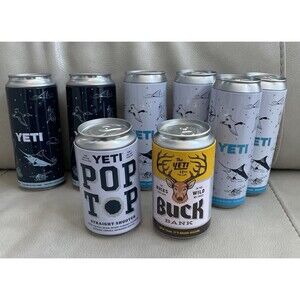 Yeti Limited Edition Cans Stash Storage container Can Lot Of 8 With Stickers